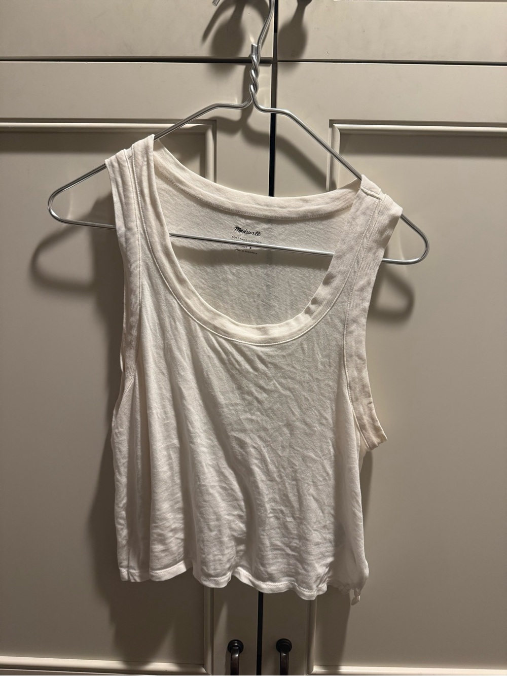 Madewell Cream Scoop Neck Tank Top